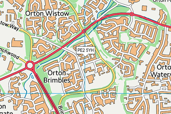 PE2 5YH map - OS VectorMap District (Ordnance Survey)