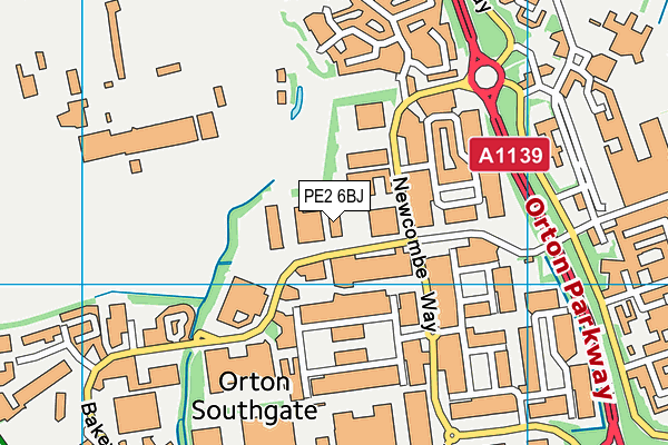 PE2 6BJ map - OS VectorMap District (Ordnance Survey)