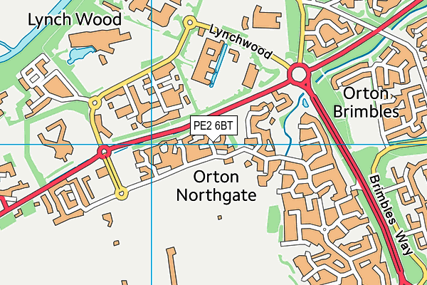PE2 6BT map - OS VectorMap District (Ordnance Survey)