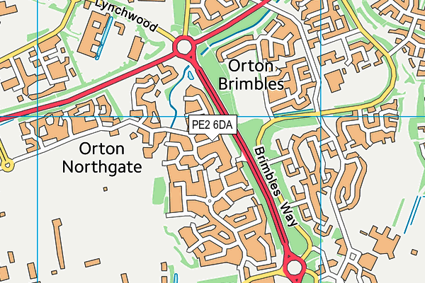 PE2 6DA map - OS VectorMap District (Ordnance Survey)