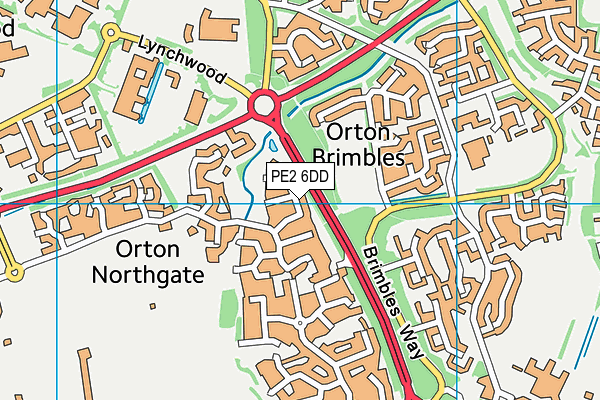 PE2 6DD map - OS VectorMap District (Ordnance Survey)