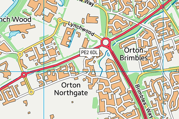 PE2 6DL map - OS VectorMap District (Ordnance Survey)