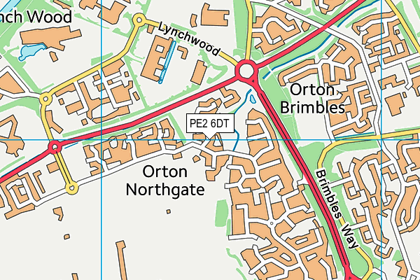 PE2 6DT map - OS VectorMap District (Ordnance Survey)