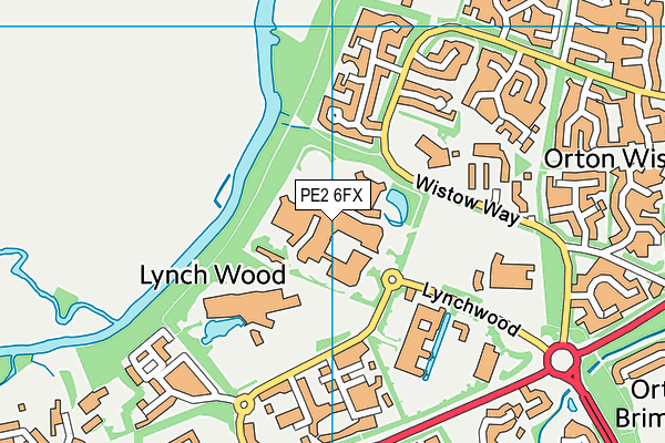 PE2 6FX map - OS VectorMap District (Ordnance Survey)