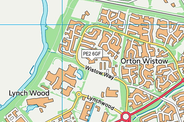 PE2 6GF map - OS VectorMap District (Ordnance Survey)