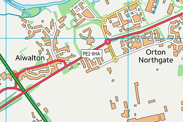 PE2 6HA map - OS VectorMap District (Ordnance Survey)