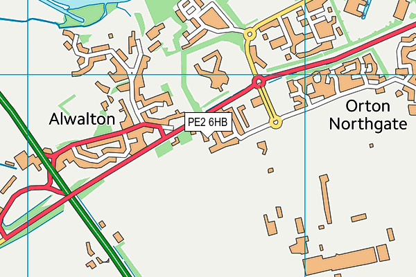 PE2 6HB map - OS VectorMap District (Ordnance Survey)