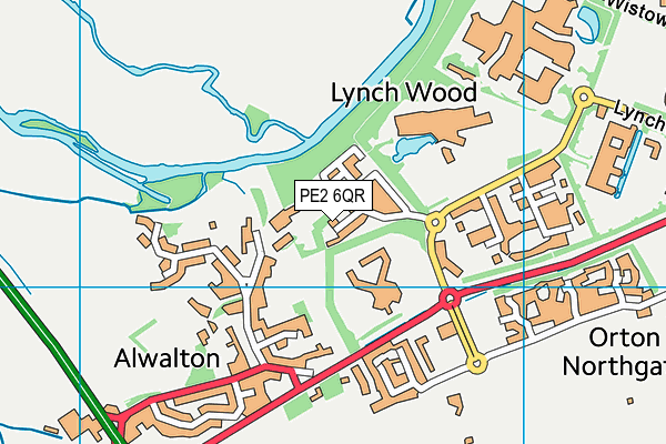 PE2 6QR map - OS VectorMap District (Ordnance Survey)