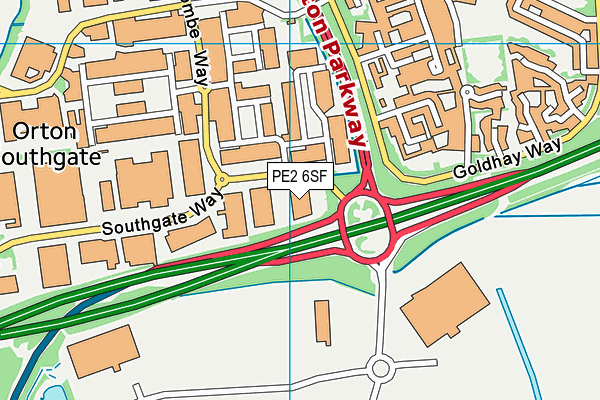 PE2 6SF map - OS VectorMap District (Ordnance Survey)