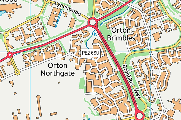 PE2 6SU map - OS VectorMap District (Ordnance Survey)