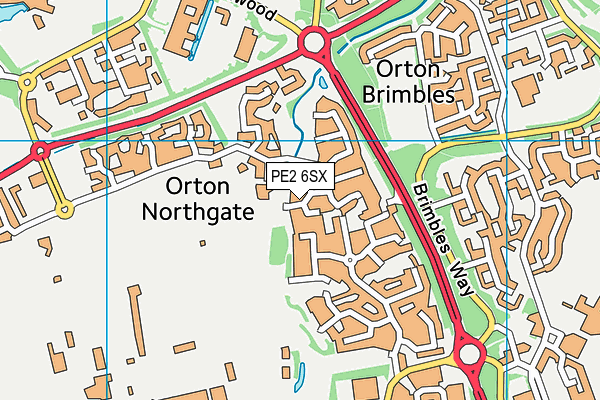 PE2 6SX map - OS VectorMap District (Ordnance Survey)