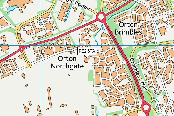 PE2 6TA map - OS VectorMap District (Ordnance Survey)