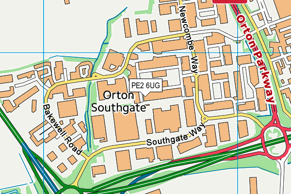 PE2 6UG map - OS VectorMap District (Ordnance Survey)