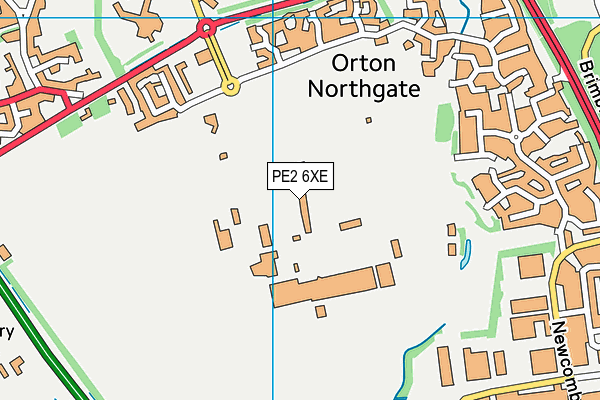PE2 6XE map - OS VectorMap District (Ordnance Survey)
