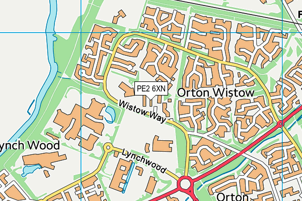 PE2 6XN map - OS VectorMap District (Ordnance Survey)