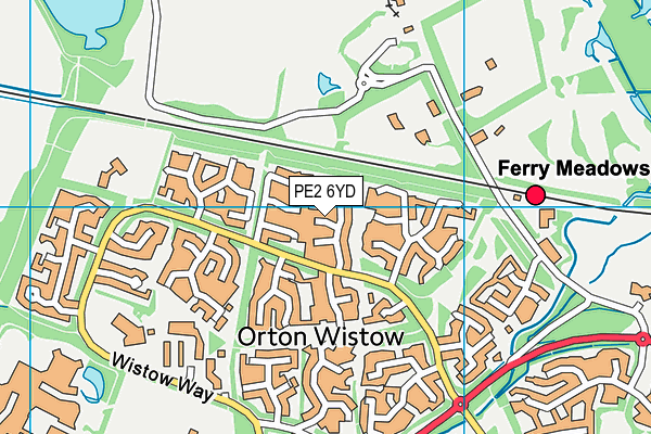 PE2 6YD map - OS VectorMap District (Ordnance Survey)