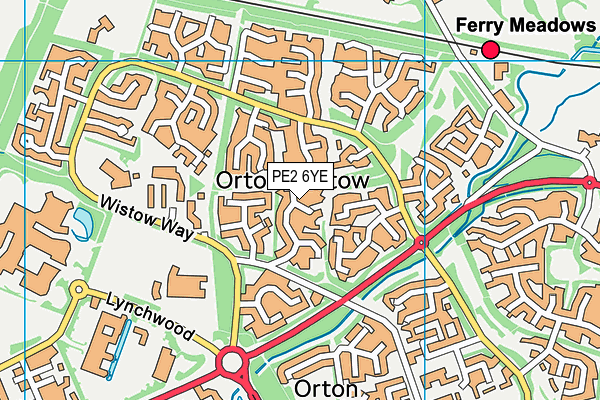 PE2 6YE map - OS VectorMap District (Ordnance Survey)