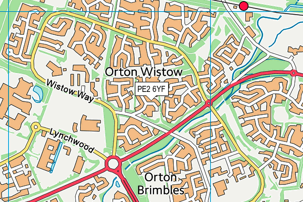 PE2 6YF map - OS VectorMap District (Ordnance Survey)