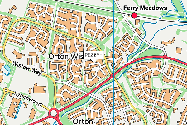 PE2 6YH map - OS VectorMap District (Ordnance Survey)