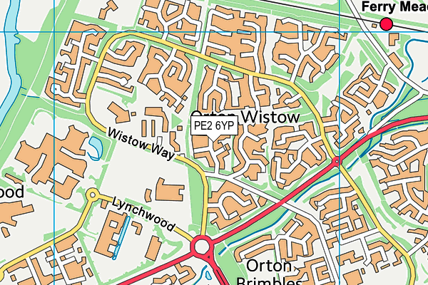 PE2 6YP map - OS VectorMap District (Ordnance Survey)