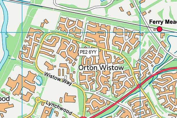 PE2 6YY map - OS VectorMap District (Ordnance Survey)