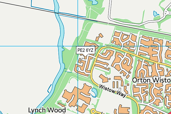 PE2 6YZ map - OS VectorMap District (Ordnance Survey)
