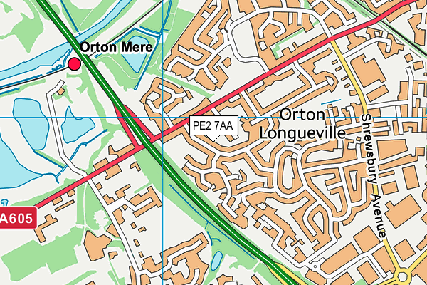 PE2 7AA map - OS VectorMap District (Ordnance Survey)