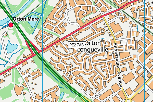 PE2 7AB map - OS VectorMap District (Ordnance Survey)