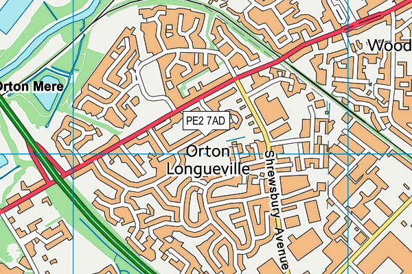 PE2 7AD map - OS VectorMap District (Ordnance Survey)