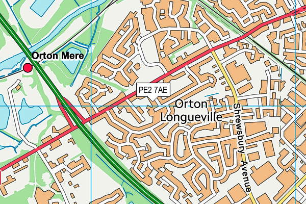 PE2 7AE map - OS VectorMap District (Ordnance Survey)