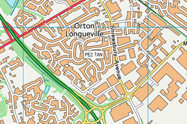 PE2 7AN map - OS VectorMap District (Ordnance Survey)