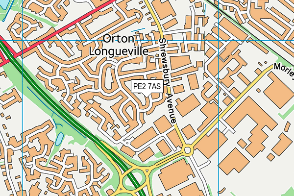 PE2 7AS map - OS VectorMap District (Ordnance Survey)