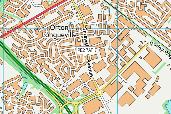 PE2 7AT map - OS VectorMap District (Ordnance Survey)