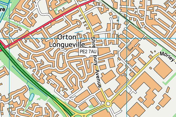 PE2 7AU map - OS VectorMap District (Ordnance Survey)