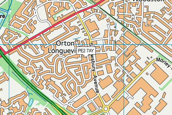 PE2 7AY map - OS VectorMap District (Ordnance Survey)