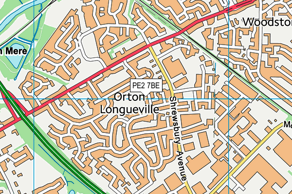 PE2 7BE map - OS VectorMap District (Ordnance Survey)