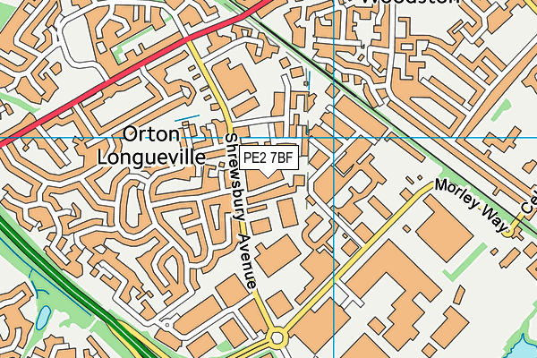 PE2 7BF map - OS VectorMap District (Ordnance Survey)