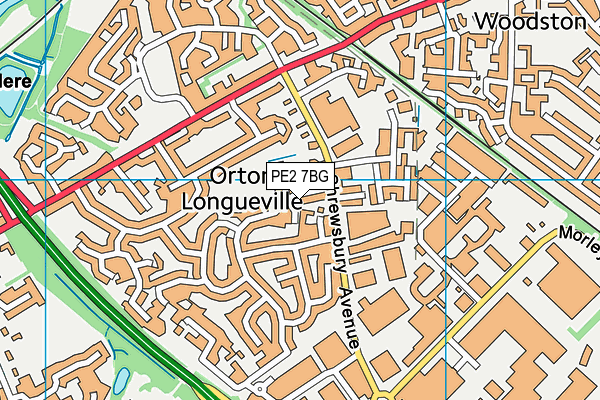 PE2 7BG map - OS VectorMap District (Ordnance Survey)