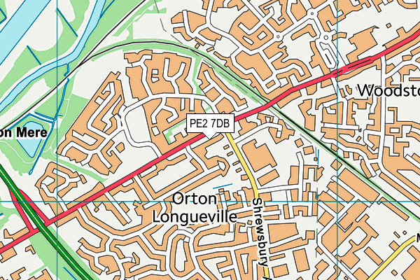 PE2 7DB map - OS VectorMap District (Ordnance Survey)