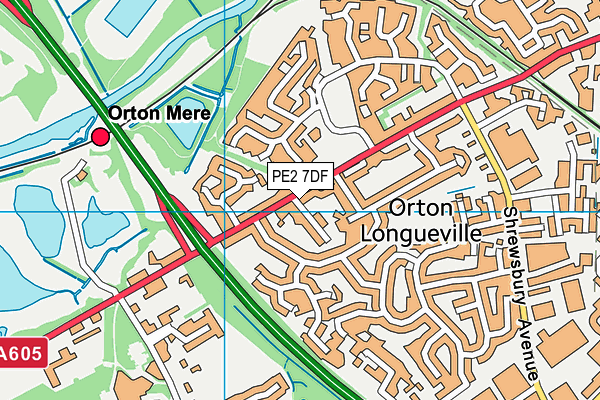 PE2 7DF map - OS VectorMap District (Ordnance Survey)