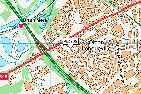 PE2 7DG map - OS VectorMap District (Ordnance Survey)