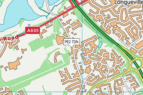 Imagine Health And Spa (Peterborough) map (PE2 7DN) - OS VectorMap District (Ordnance Survey)
