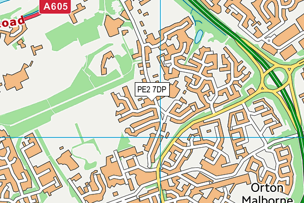 PE2 7DP map - OS VectorMap District (Ordnance Survey)