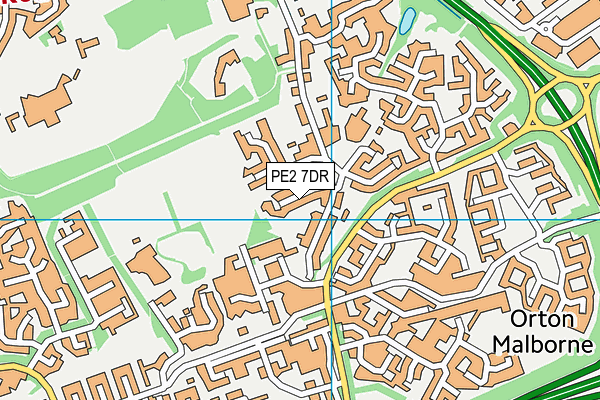 PE2 7DR map - OS VectorMap District (Ordnance Survey)