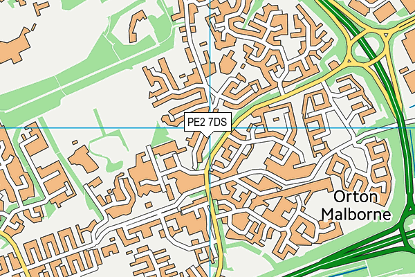 PE2 7DS map - OS VectorMap District (Ordnance Survey)