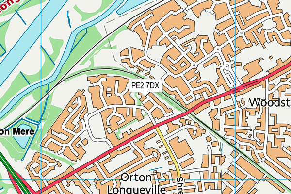 PE2 7DX map - OS VectorMap District (Ordnance Survey)