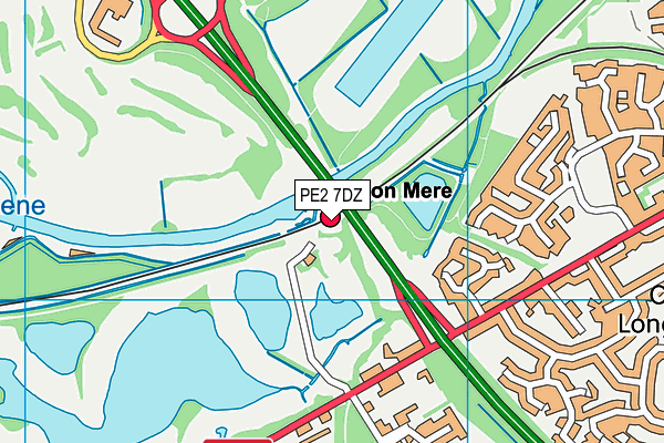 PE2 7DZ map - OS VectorMap District (Ordnance Survey)