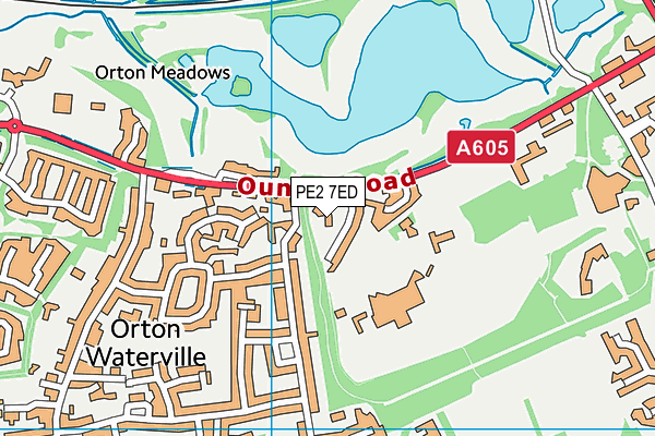 PE2 7ED map - OS VectorMap District (Ordnance Survey)