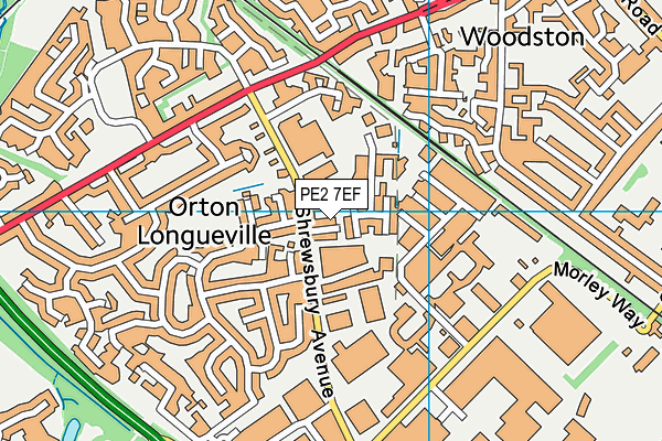 PE2 7EF map - OS VectorMap District (Ordnance Survey)