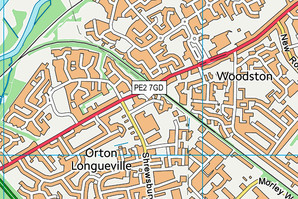 PE2 7GD map - OS VectorMap District (Ordnance Survey)